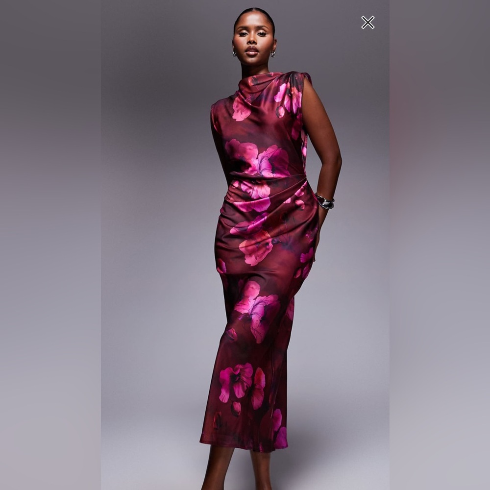 ASOS - Floral Satin Gown